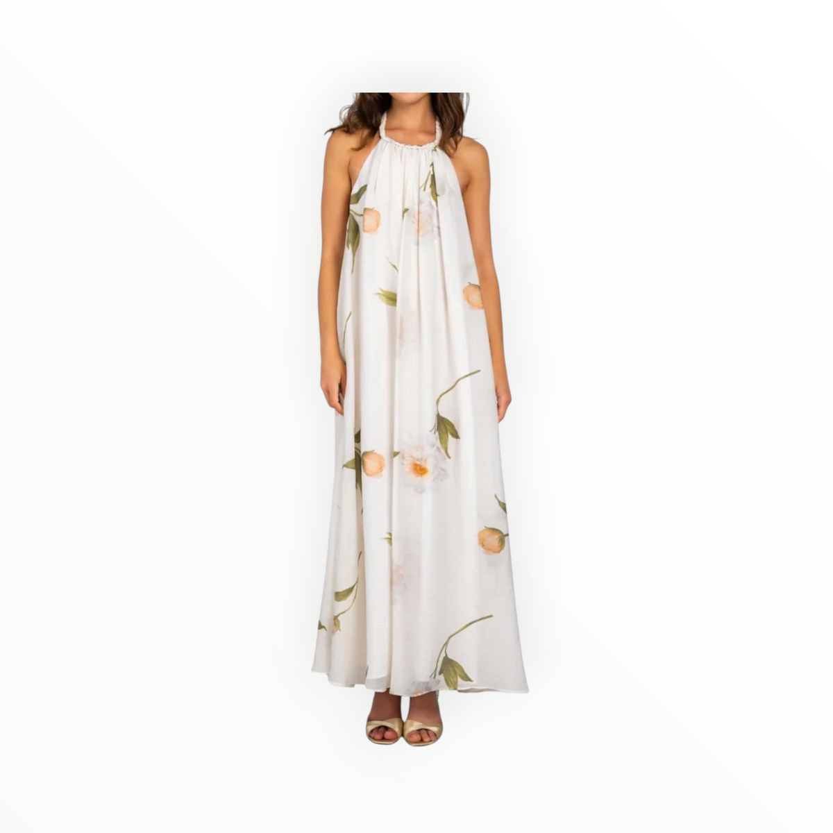 Lavender Brown Antonella Dress - Cream/Taupe