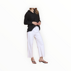 Jessie Liu Cotton Shirt with 3-D Applique Lace Back - Black