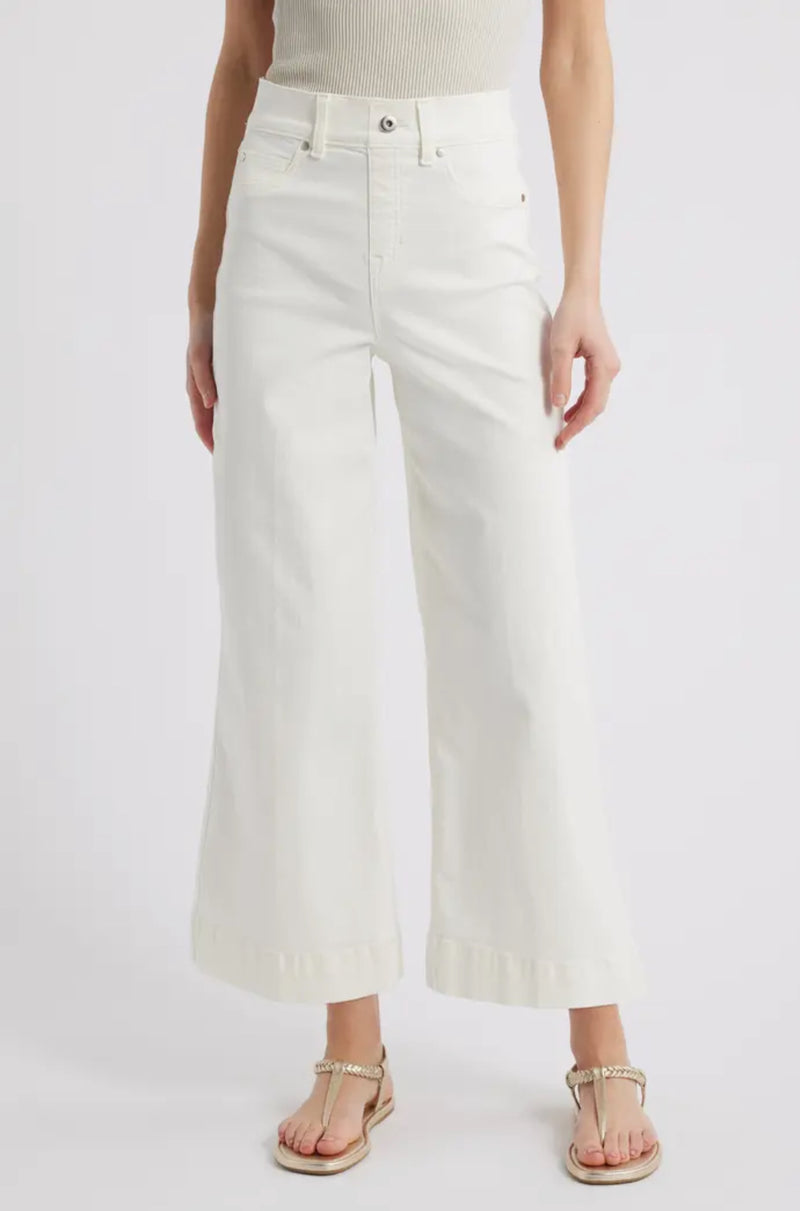 SPANXshape™ EveryWear Cropped Wide Leg Jeans - Chalk Wash