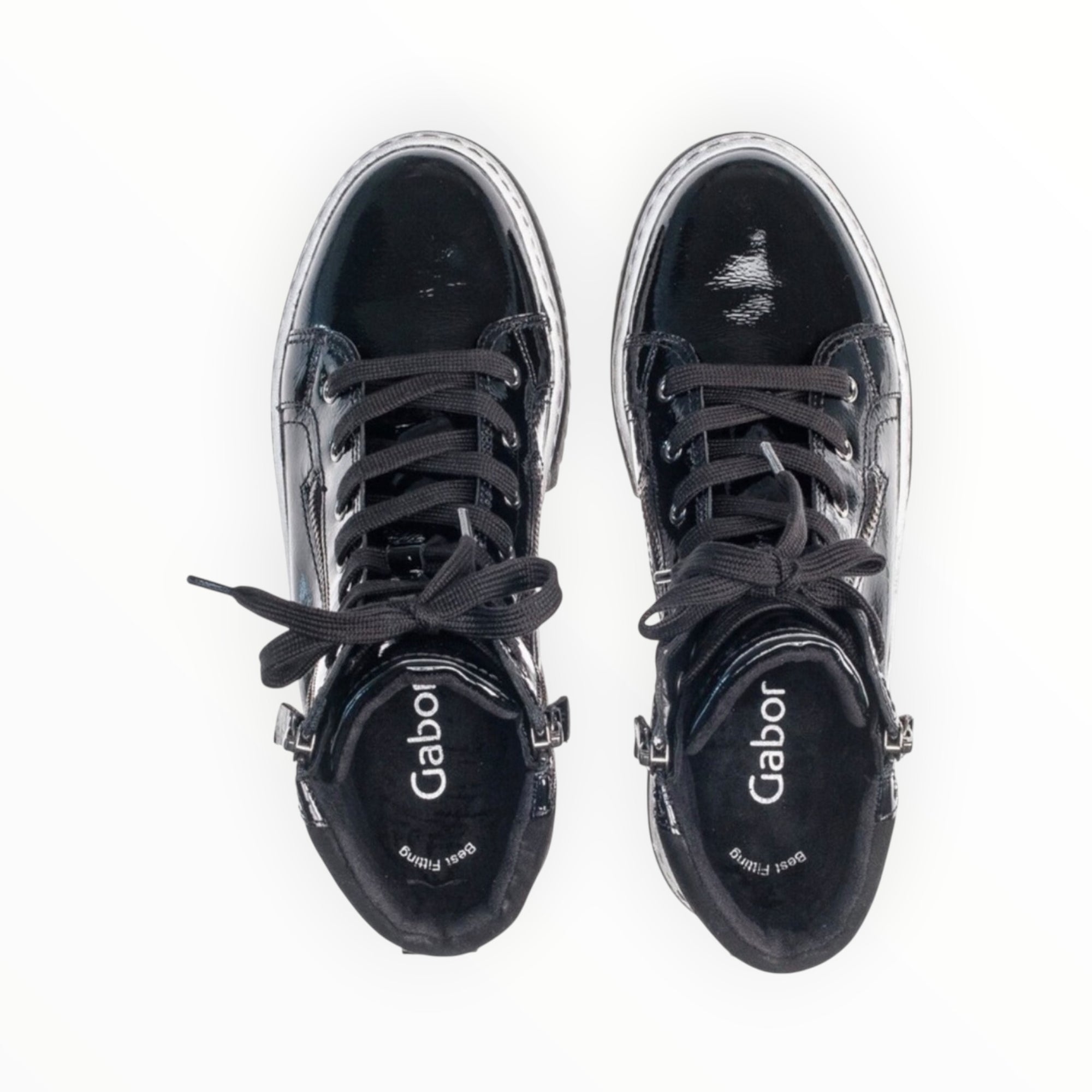 Gabor 93761-97 High Top Sneaker - Black Patent