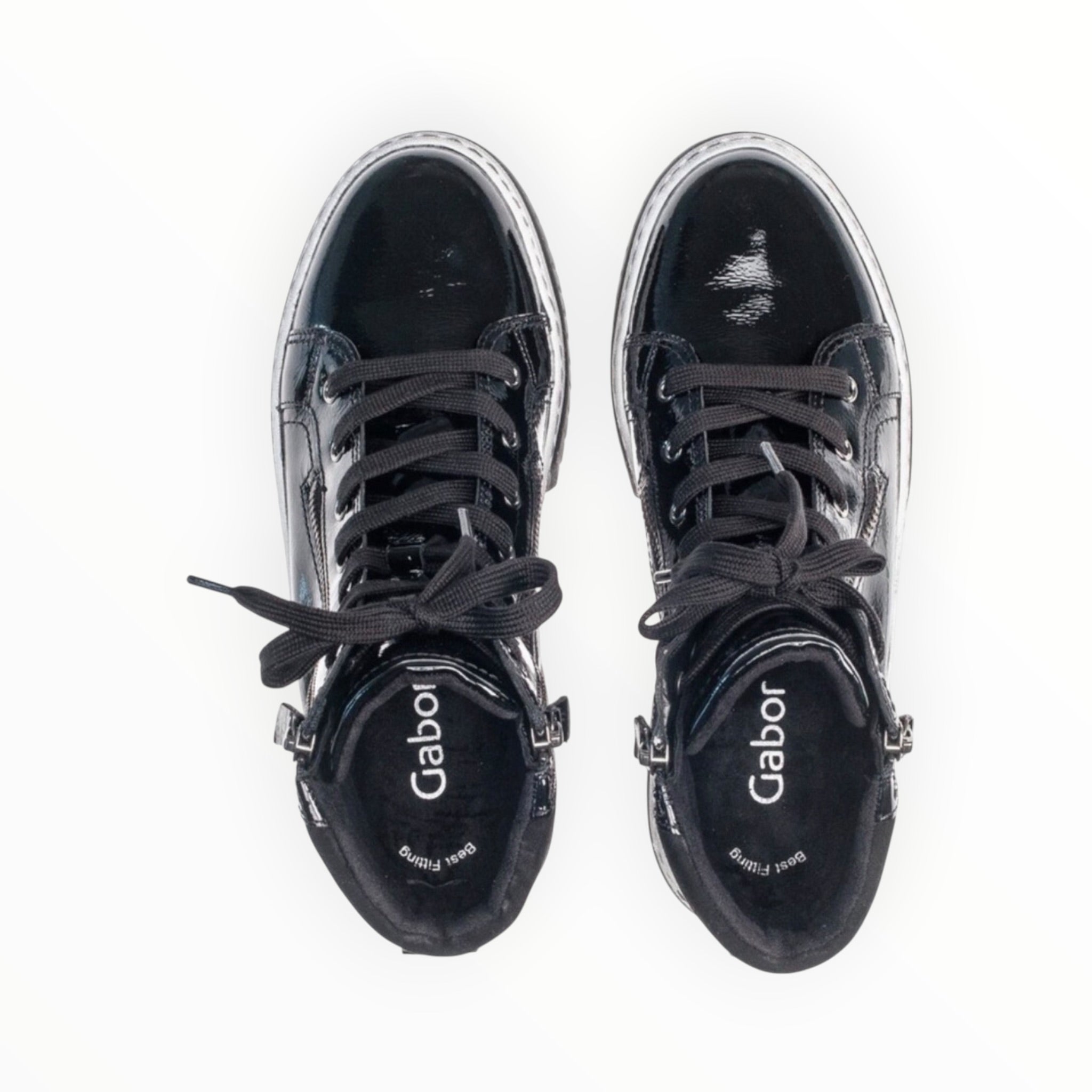 Gabor 93761-97 High Top Sneaker - Black Patent
