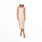 Adelyn Rae Gabriella Bow Strap  Midi Dress - Blush/Cream