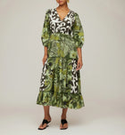 Fifteen Twenty Nicki Tiered Ruffle Hem Dress - Rainforest Print