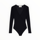ba&sh Celia Faux Wrap Bodysuit - Black