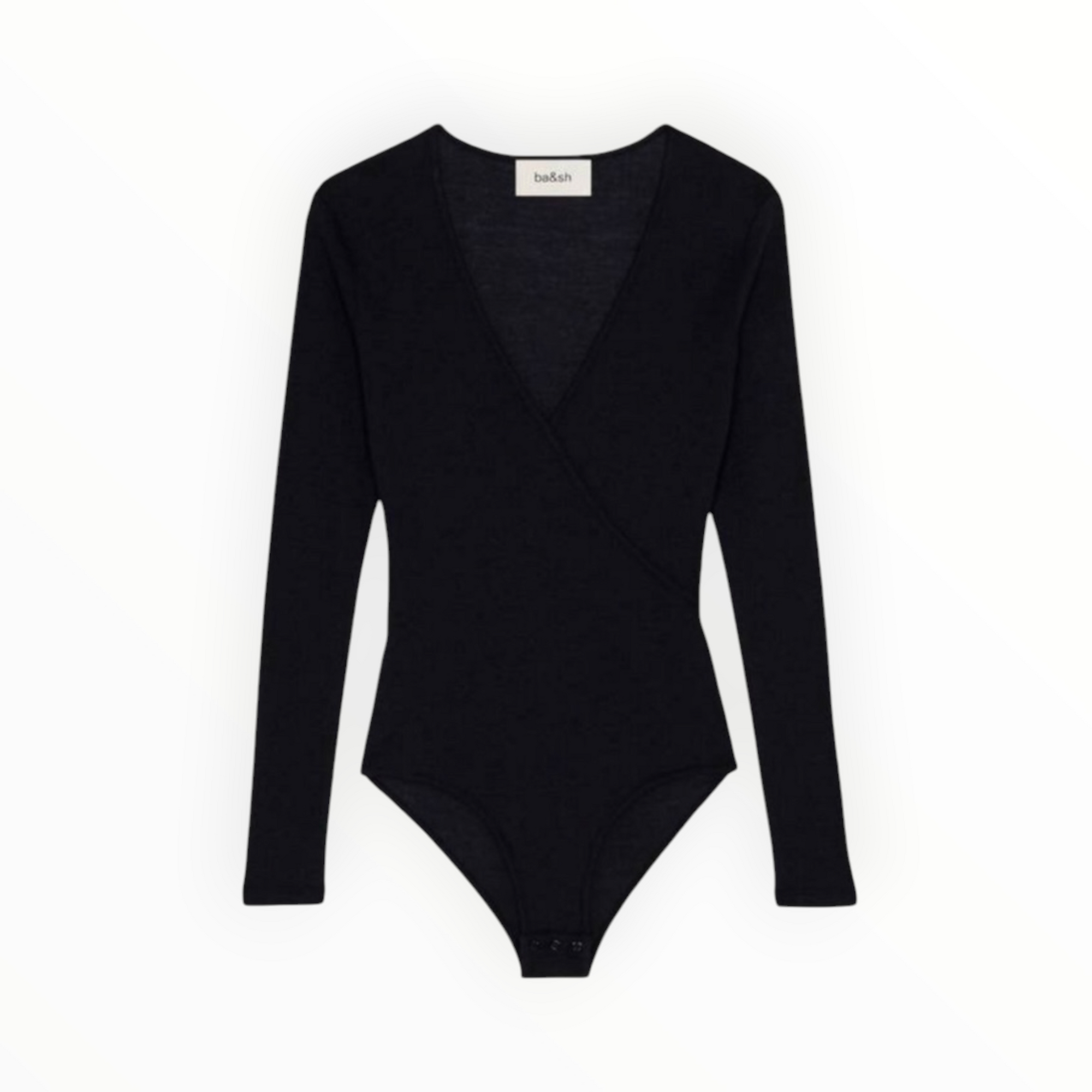 ba&sh Celia Faux Wrap Bodysuit - Black