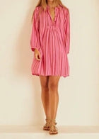 Natalie Martin Sammie Shirt Dress - Pink Stripe