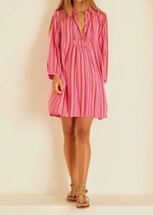 Natalie Martin Sammie Shirt Dress - Pink Stripe