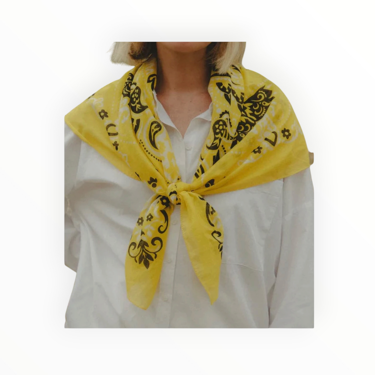 Maison Lecomte Flament Cotton Bandana Scarf - Yellow