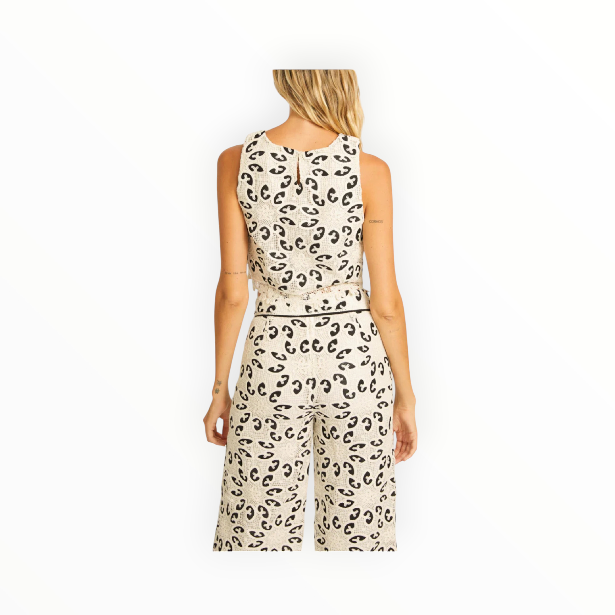 Caballero Isabelle Lace Top - Ivory/Black