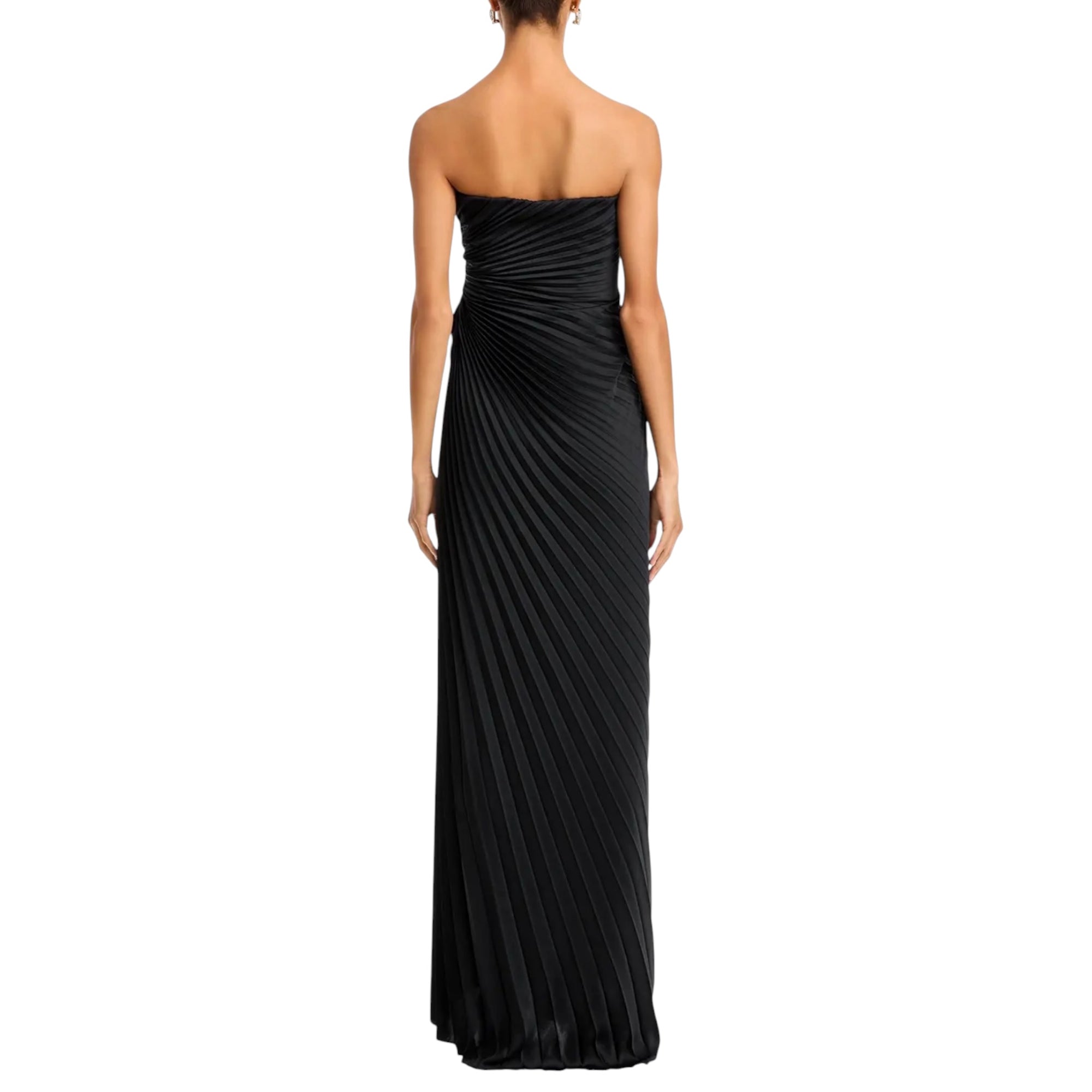 A.L.C. Layla Strapless Pleated Gown - Black
