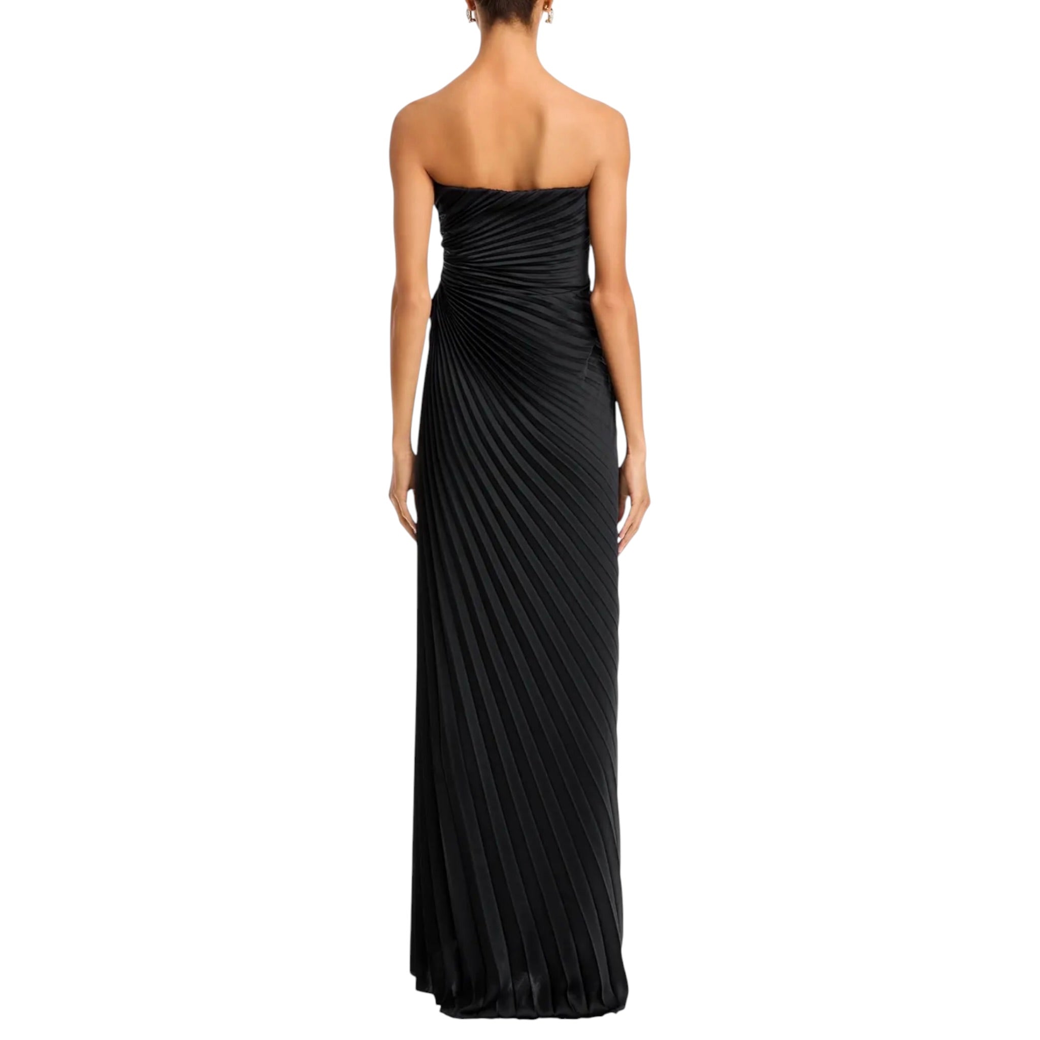 A.L.C. Layla Strapless Pleated Gown - Black