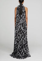 Halston Lyle Chiffon Gown - Black Ribbon