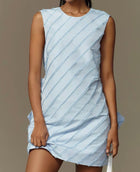 Stella Nova Sleeveless Bow-Back Mini Dress - Blue