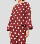 Tara Jarmon Thaissa Burgundy W/White Hearts Top