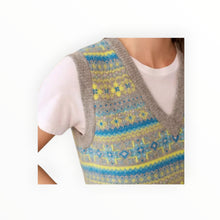 White + Warren Fairisle Cashmere Vest - Lime