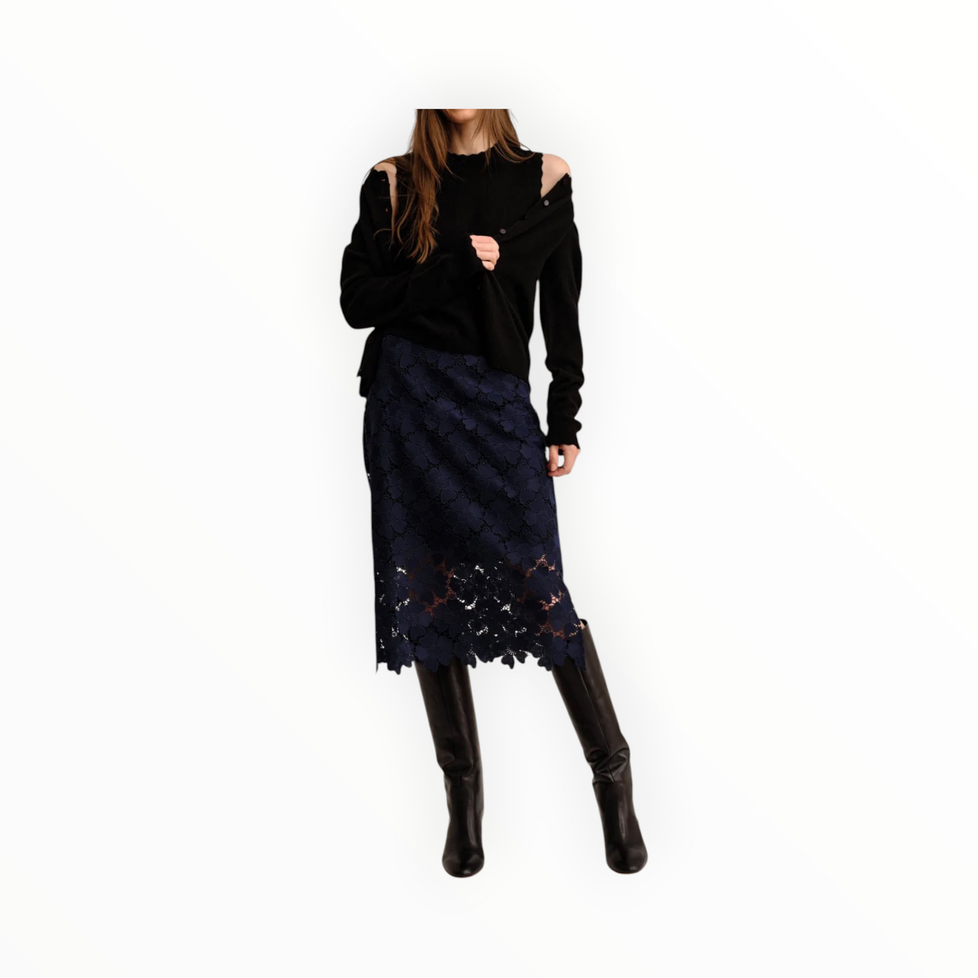 Cartolina Mulberry Skirt - Midnight Blue