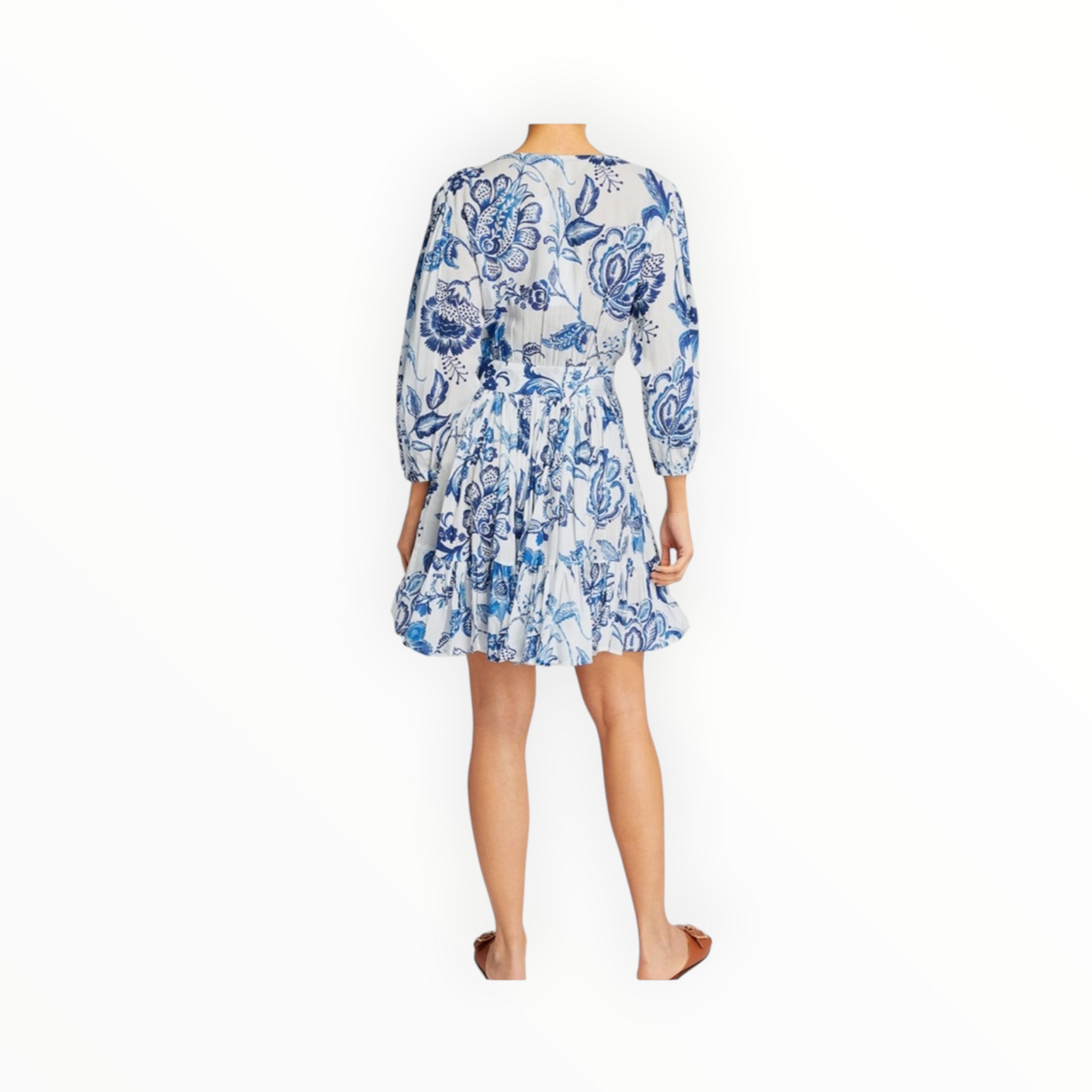 Evarae Arria Floral Mini Dress - Blue/White