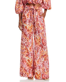 A.L.C. Naomi Print Linen Pants - Baked Clay