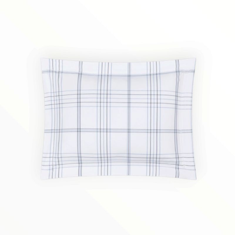 Matouk August Plaid Boudoir Sham - Navy