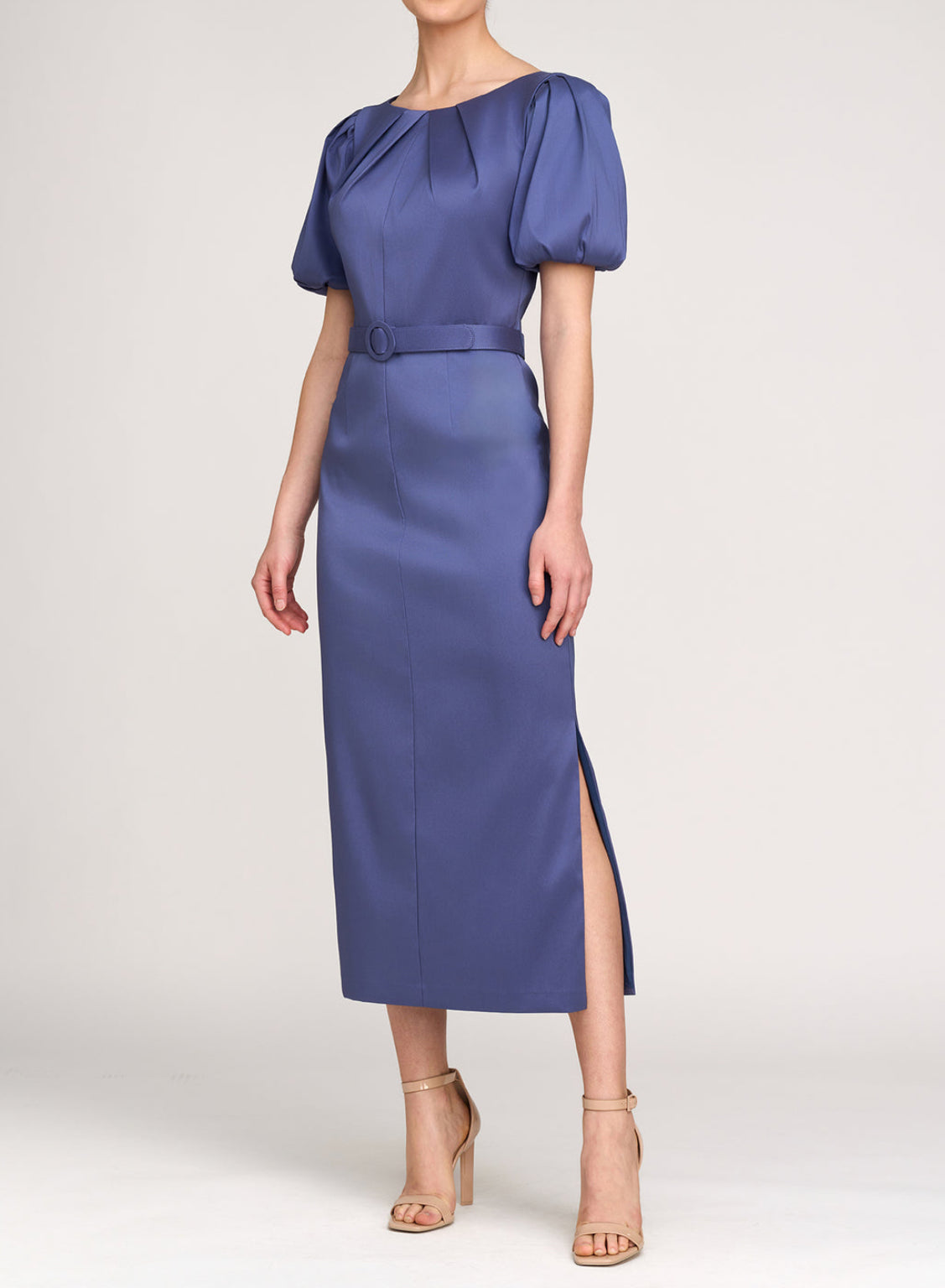 Kay Unger Chiara Tea Length Dress - Indigo