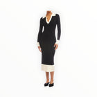 Fifteen Twenty Belle Ribbed Polo Dress - Black/Cream