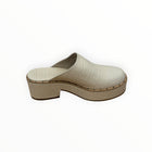 Frēda Salvador Suvi Clog - Beige Embossed Croc