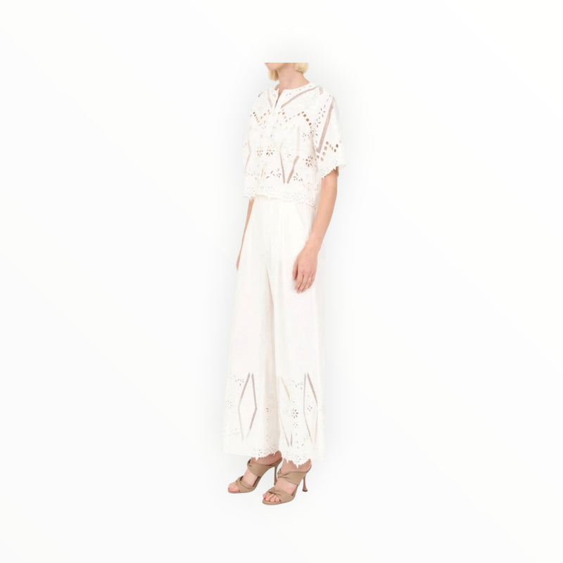 Christy Lynn Dylan Pant - Blanc Embroidery