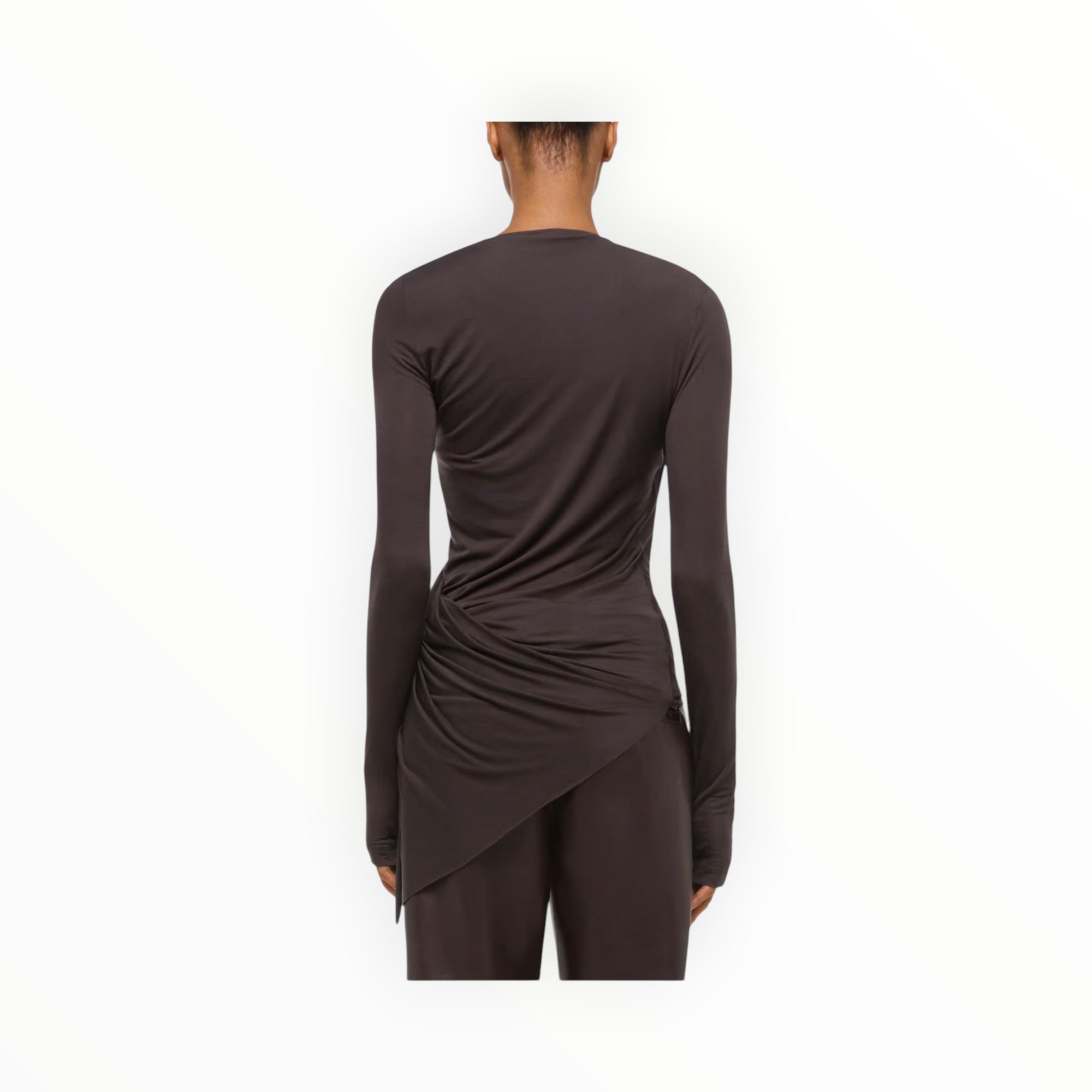 Helmut Lang Twisted Long Sleeve Shirt - Dark Roast