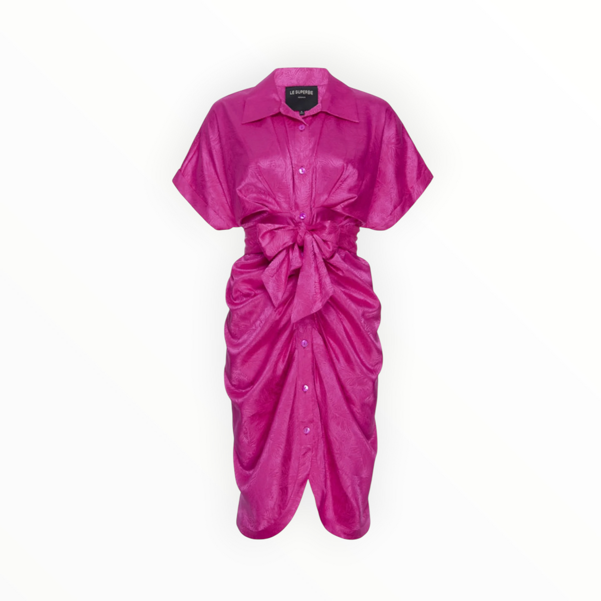Le Superbe Mini Miko Dress - Fuchsia Jacquard