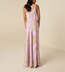Hemant & Nandita  Jiah One Shoulder Long Dress - Lilac