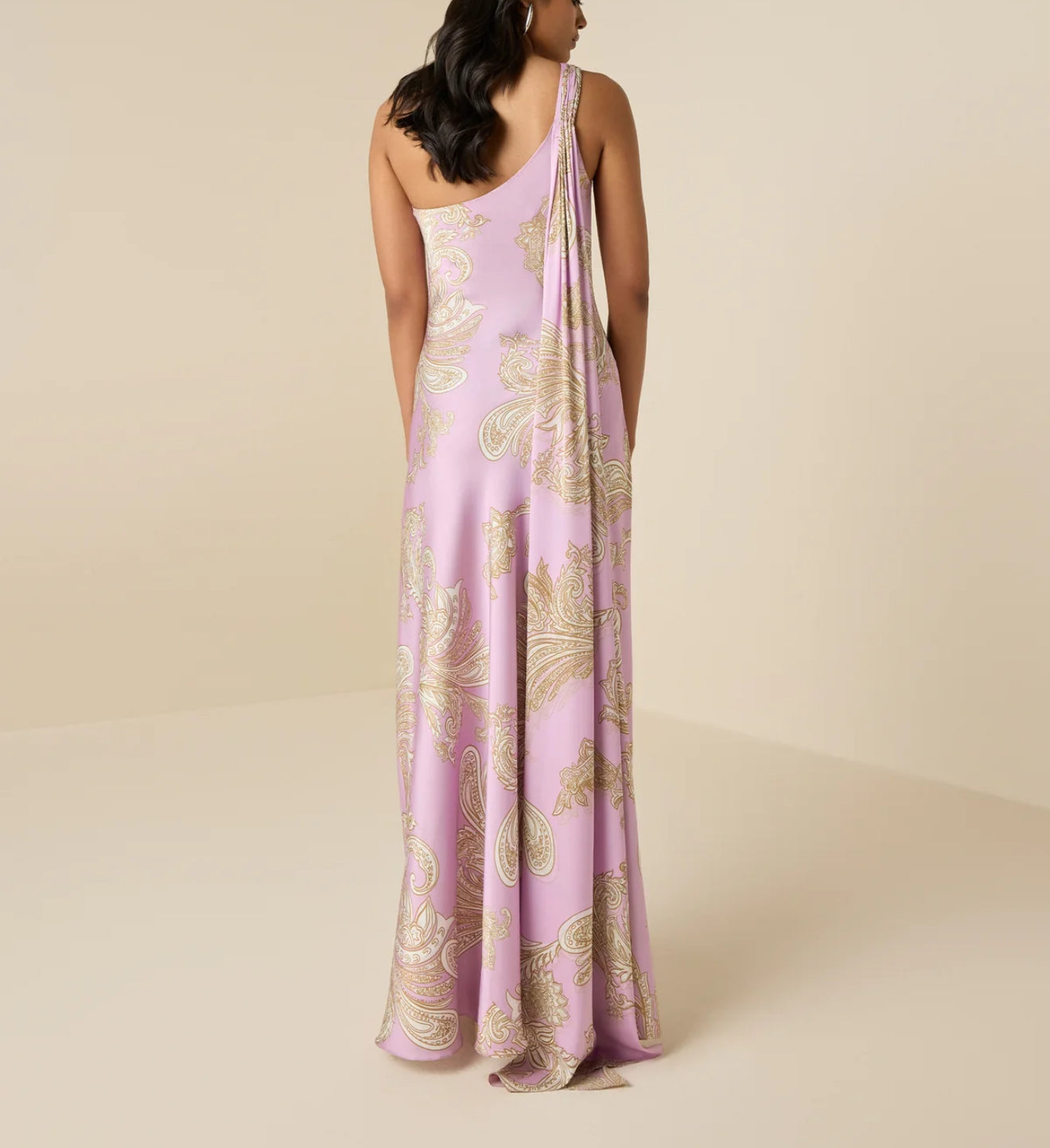 Hemant & Nandita  Jiah One Shoulder Long Dress - Lilac