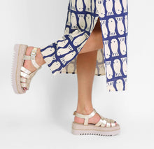 Laura Bellariva Rafia Corda Dust Platform Sandals - Platino Ivory