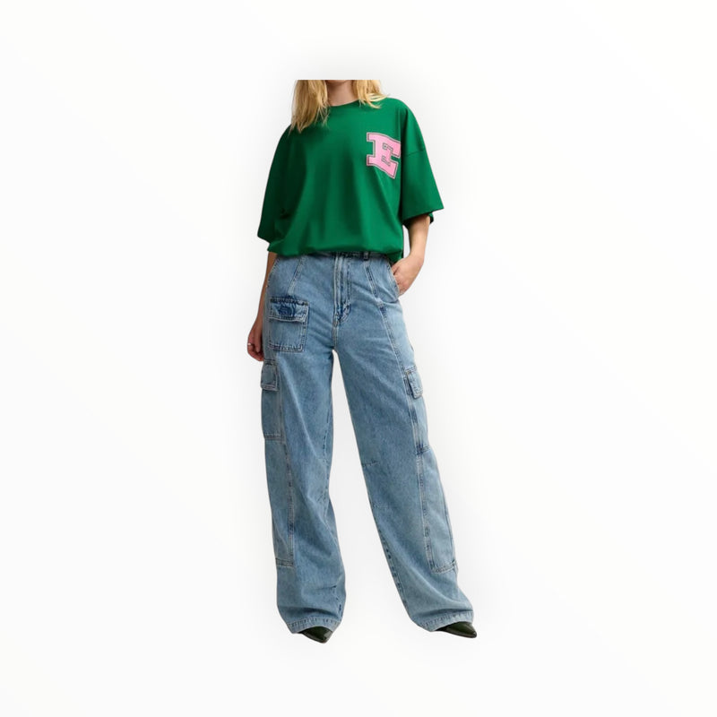 Essentiel Antwerp Wide Leg Cargo Jeans - Frozen Lips