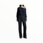 TWP Elizabeth St. Chintzed Pinstripe Suiting Pant - Indigo/Charcoal
