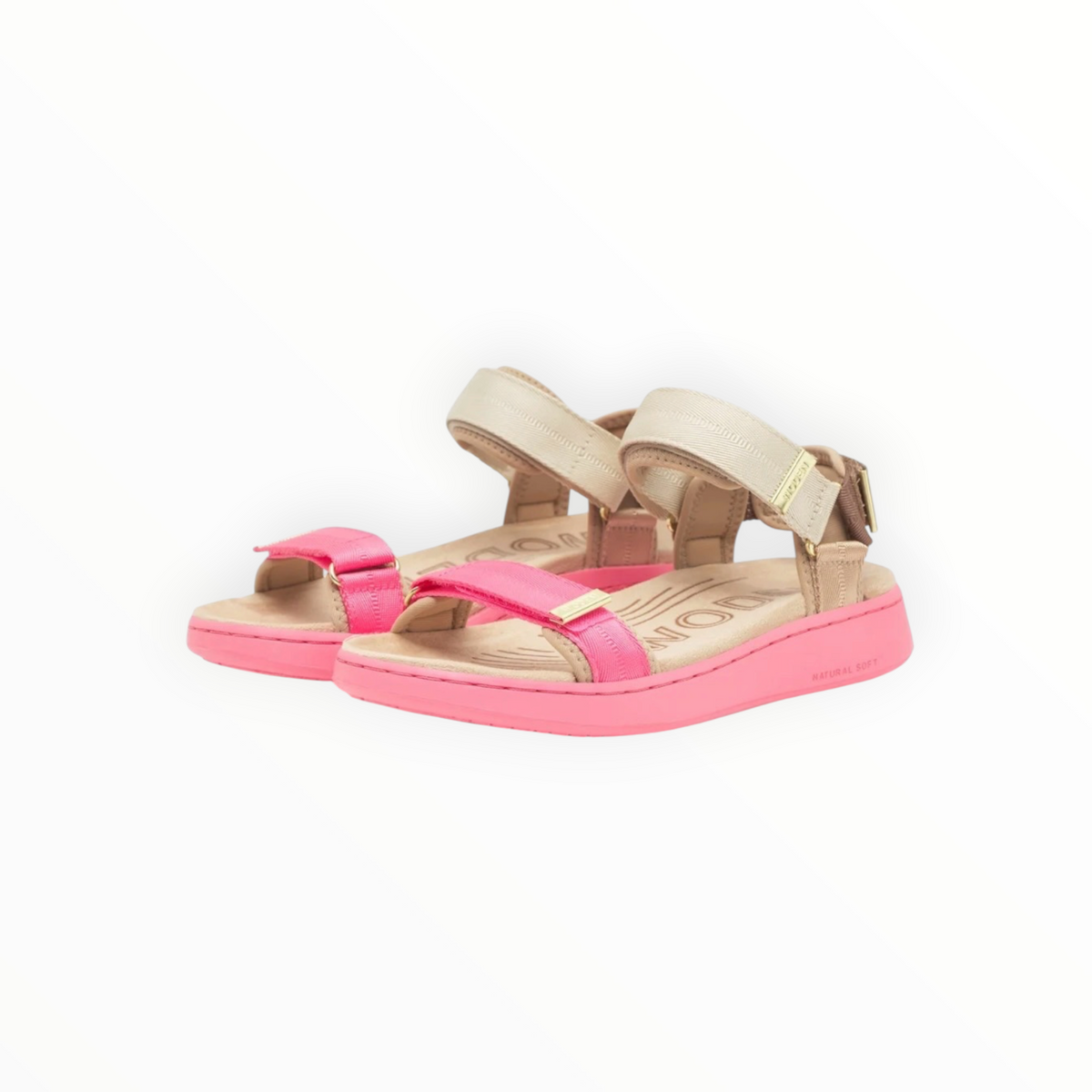 WODEN Line Tricolor Sandal - Raspberry Multi