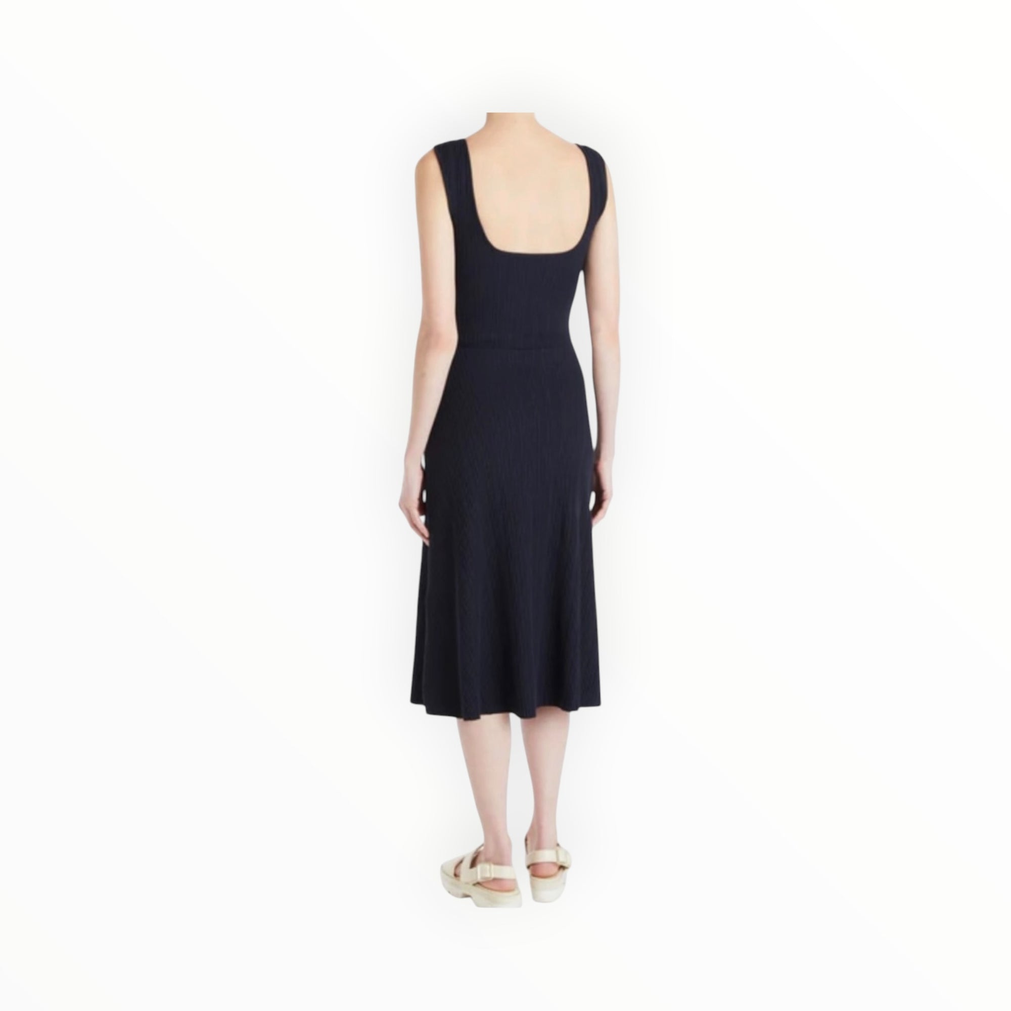Vince Ribbed Sweetheart Tank Dress - Coastal Blue