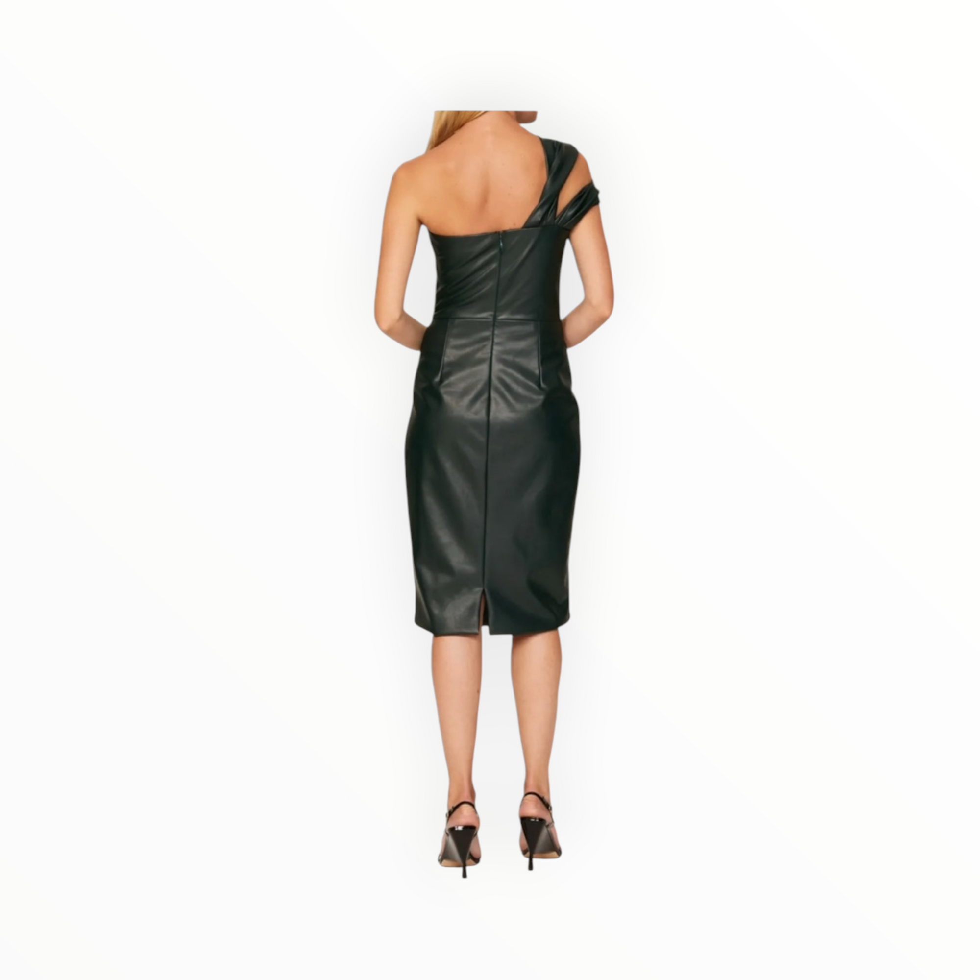 Shoshanna Arden Faux Leather Cocktail Dress - Forest