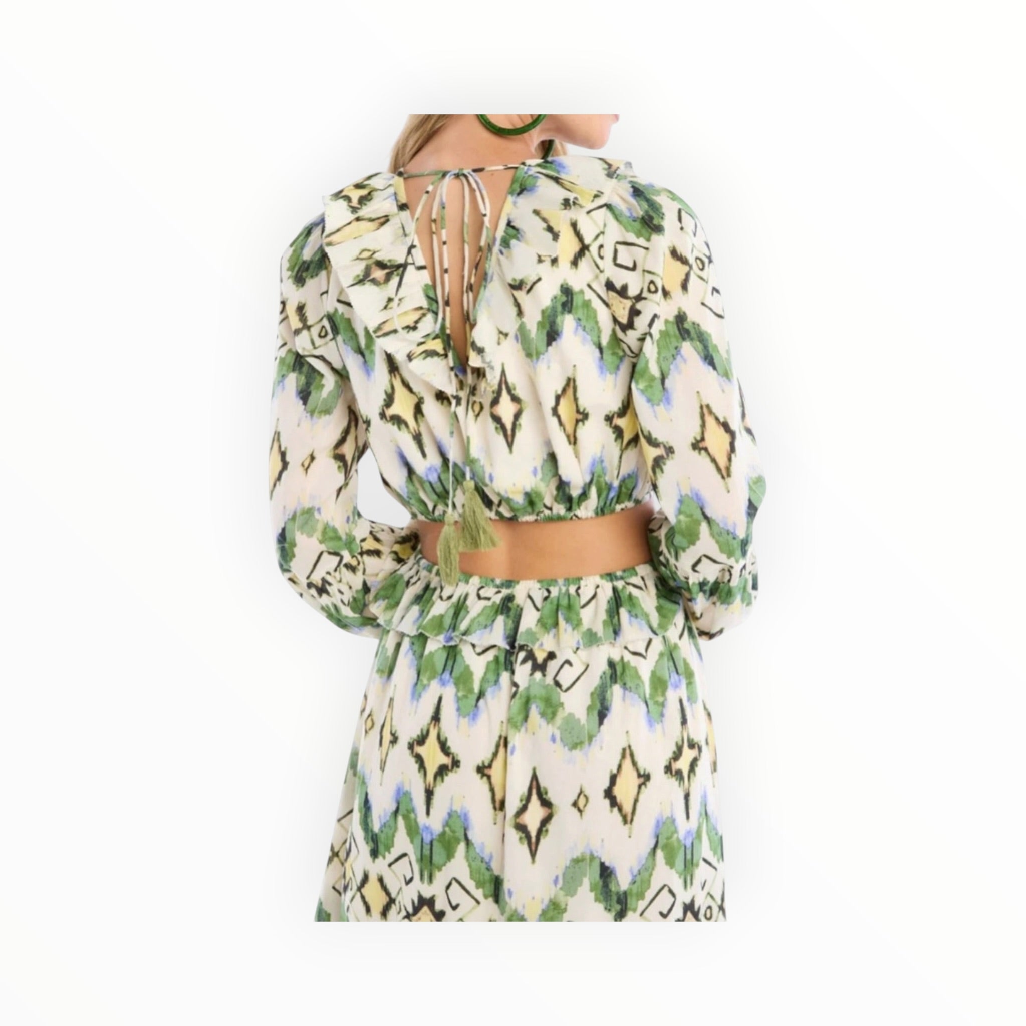 Allison New York Green Ikat Print Everly Maxi Dress