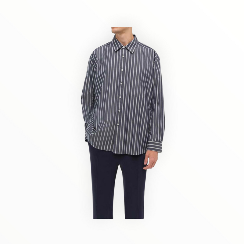 SIMKHAI Khailed Oversized Shirt - Navy Stripe