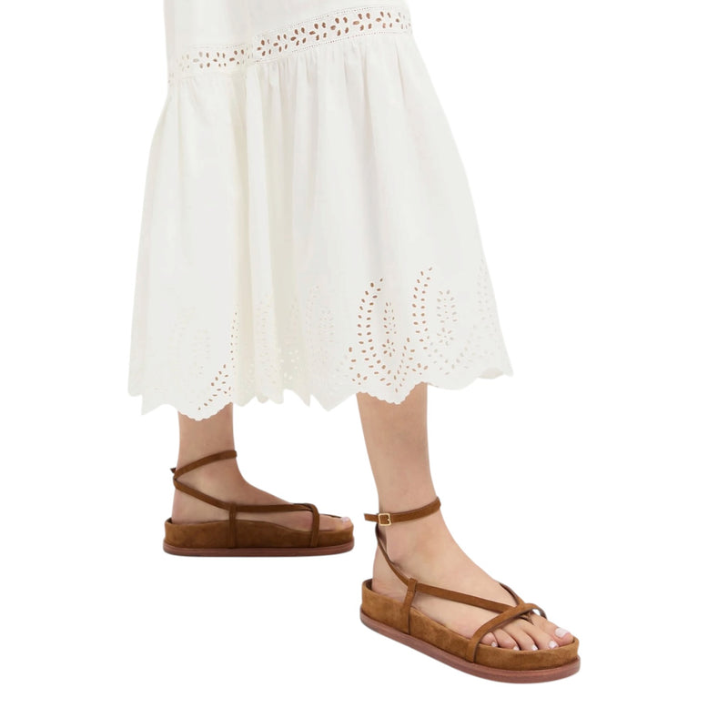 Loeffler Randall Sonny Cacao Suede Wrap Sandal