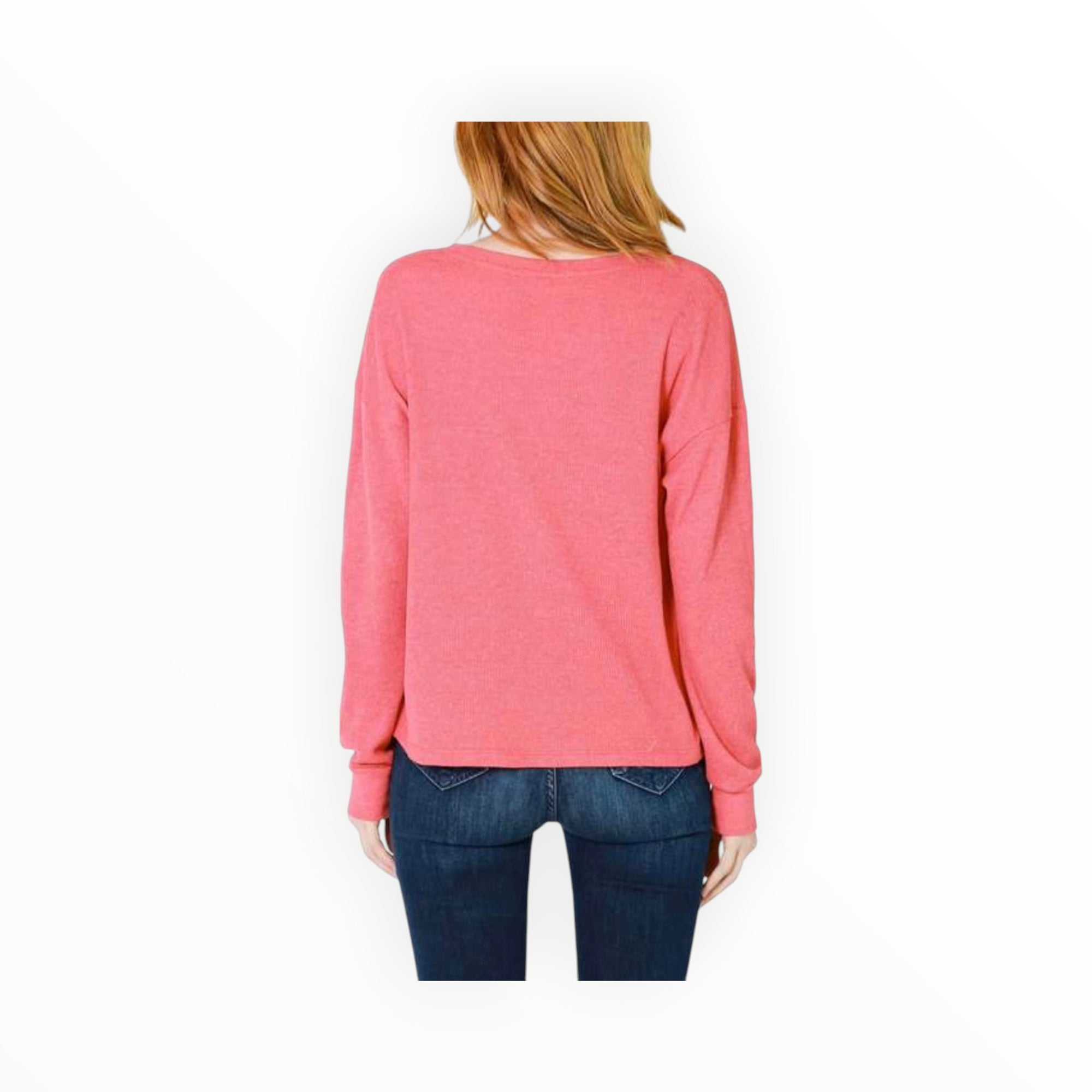 Sundry You Had Me At Bonjour Thermal Crew - Coral