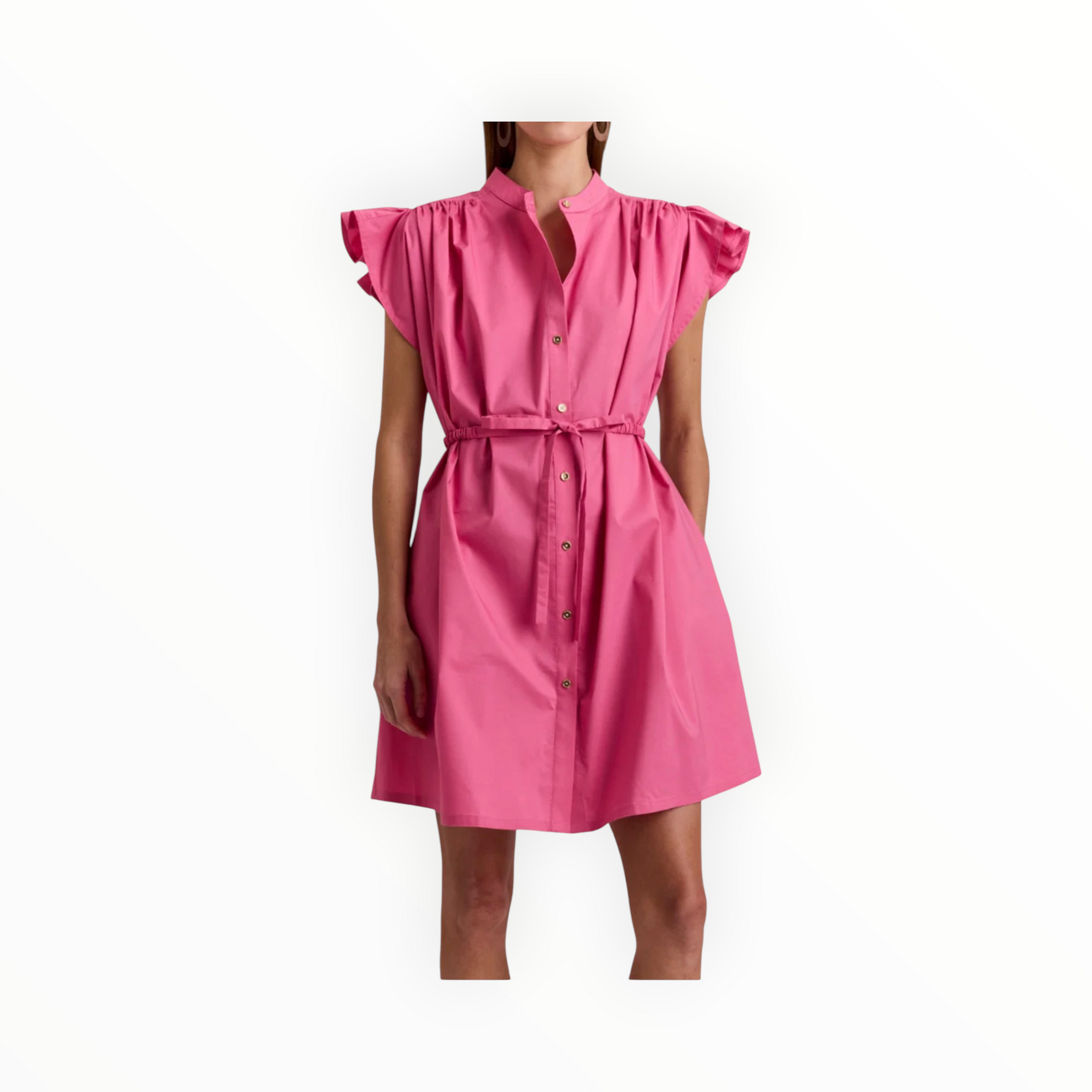 Hinson Wu Daisy Cap Sleeve Dress - Guava