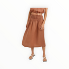 Bella Dahl Smocked Waist Gathered Skirt - Coastal Brown
