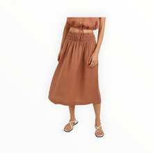 Bella Dahl Smocked Waist Gathered Skirt - Coastal Brown