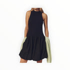 Stateside Linen Bubble Hem Dress - New Navy