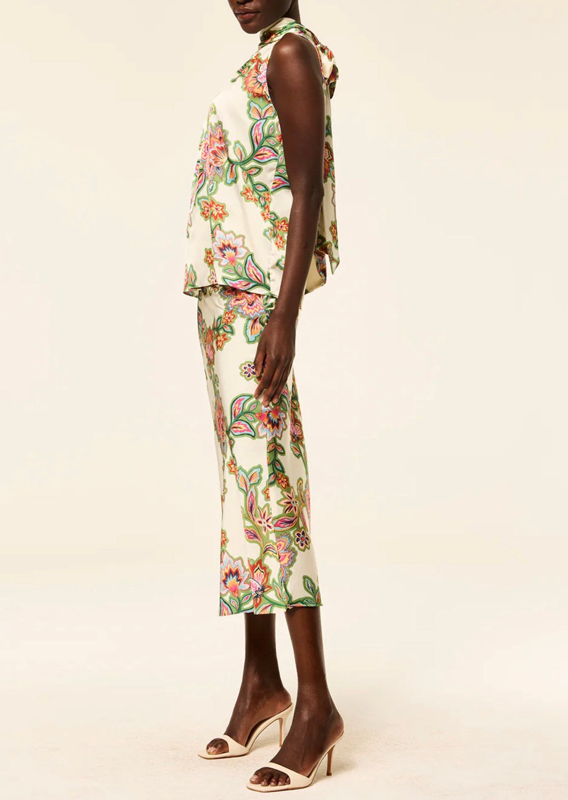 MISA Fay Skirt - Floral Lattice Satin