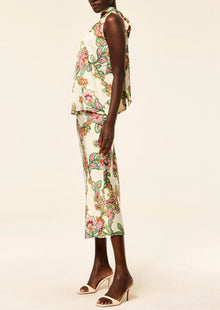 MISA Fay Skirt - Floral Lattice Satin