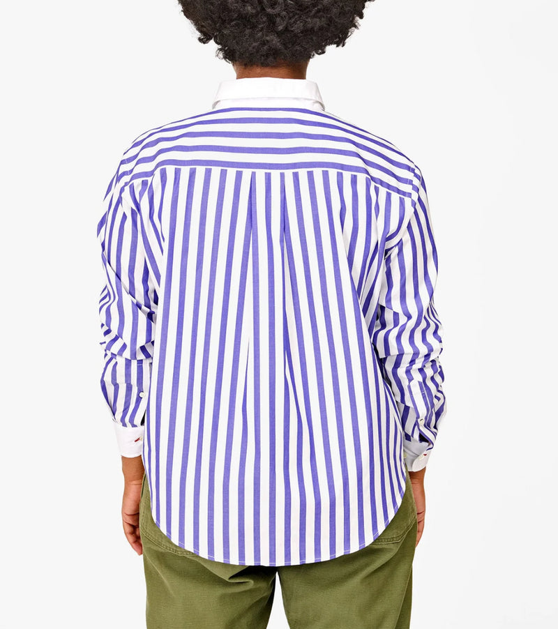 Clare V. Suzette Shirt - Royal/White Stripe