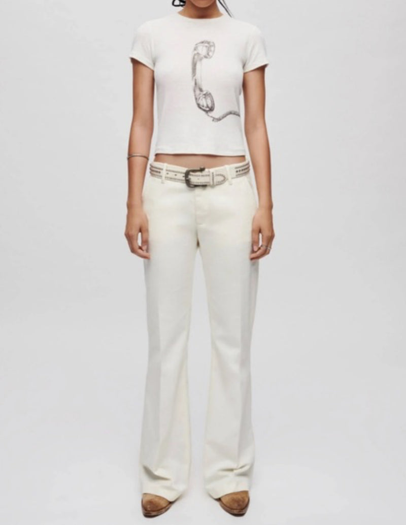 Re/Done Mid Rise Flared Touser - Ivory