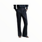 TWP Elizabeth St. Chintzed Pinstripe Suiting Pant - Indigo/Charcoal